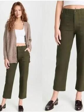Jenni Kayne Olive Ranger Utility Trouser Pants Size 4 Capsule Minimalist Luxury